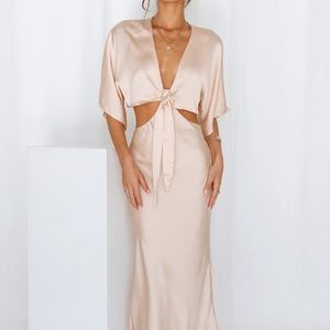 Hello Molly Love and Rule Champagne Satin Midi